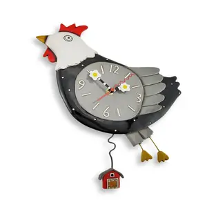 Offre Spéciale Personnalisé Fait Main De Poulet En Résine Horloge Murale