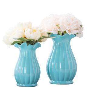 festoneado tulipán florero <span class=keywords><strong>para</strong></span> sala de jarrón de flores <span class=keywords><strong>para</strong></span> boda Casa Decor Oficina de flor de cerámica, florero - Product Image 3