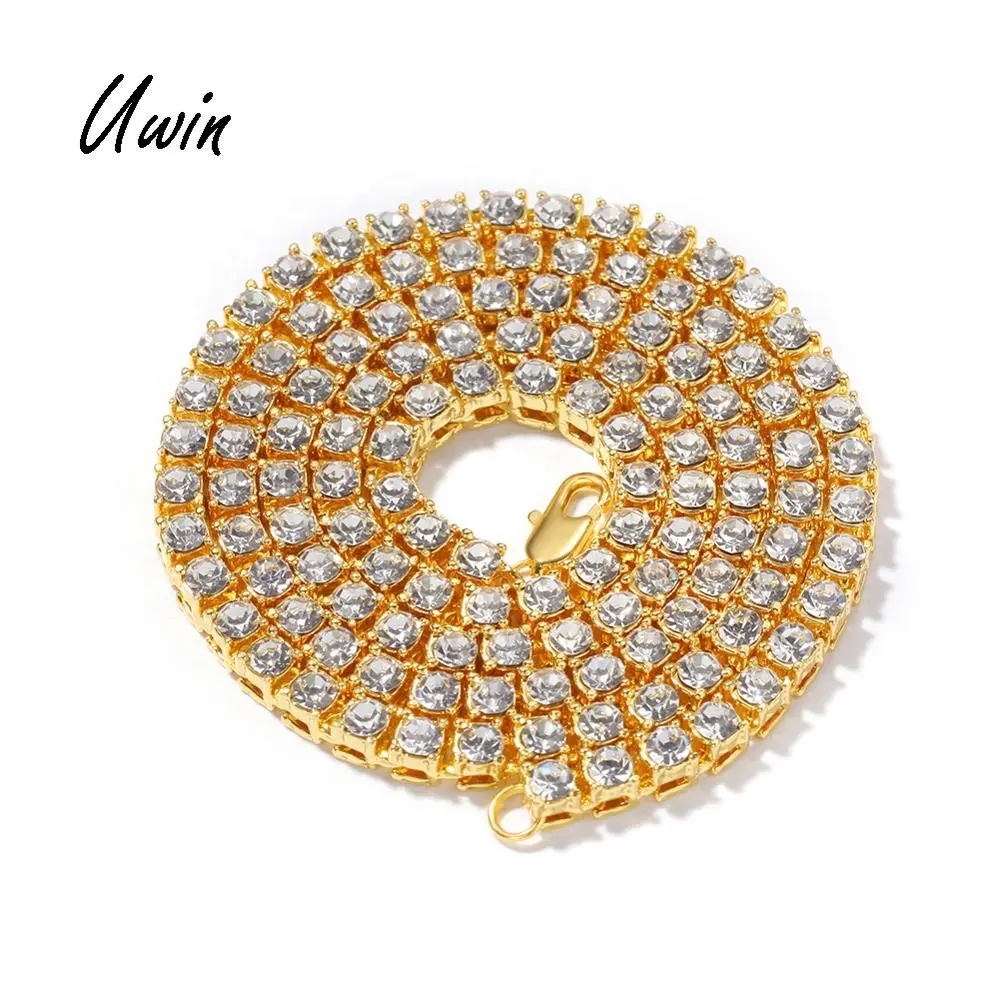 Hot Selling Iced Out Tennis Chain Necklace 5mm Crystal 1 Row Diamond Necklace Wholesale Price