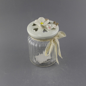 Flores al por mayor tapa de cerámica tarro de <span class=keywords><strong>cristal</strong></span> frasco de vidrio hermético - Product Image 3