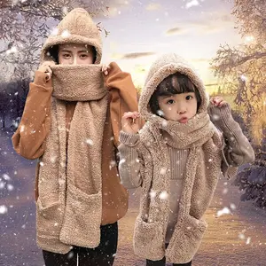 Quality Assurance Costume Winter Fashion Long Hat Scarf Gloves Attached
