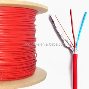 18 AWG 2 موصل الصلبة محمية كابل إنذار حريق 1000 قدم