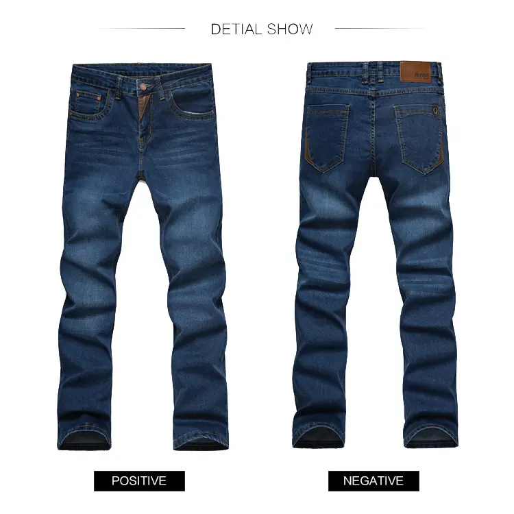 Yihao Novo Estilo Jeans Pent Casuais <span class=keywords><strong>Calças</strong></span> Retas Magros <span class=keywords><strong>Calças</strong></span> Compridas <span class=keywords><strong>Azul</strong></span> Homens Denim Jean