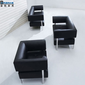 811-1 # 时尚设计家具真皮沙发沙龙等候室家具 - Product Image 3