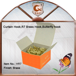 Sản Xuất Bán Buôn Hiện Đại Chất Lượng Cao <span class=keywords><strong>Brass</strong></span> Kim Loại Rèm Phụ Kiện Bướm Rèm Cửa Móc - Product Image 6