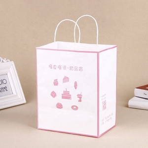Proveedor de China tela de embalaje de compras de reciclar con mango barato bolsa de papel Kraft blanco - Product Image 3