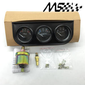 Neues <span class=keywords><strong>3</strong></span>-in-1 Dreifach-Anzeigeset in Schwarz mit Temperatur- und Drucksensor für Wassertemperatur/Voltzahl/Öldruck - Product Image 3