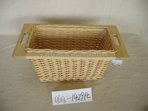Cabinet <strong>Wicker</strong> Baskets <strong>Drawer</strong> <strong>Wicker</strong> Baskets with Wooden Frame - Product Image 2
