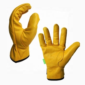 Yulan LC606A guantes de conducción para montar cuero de grano de cabra para seguridad de las manos