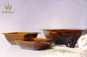 Lot de bols rectangulaires en céramique Microware Safe, émaillés flambe, pour soupe et service, vente en gros - Product Image 4