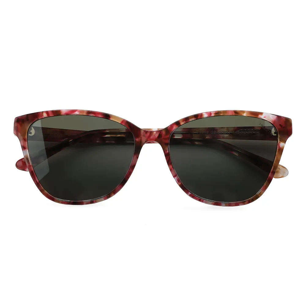 Sunglasses Supplier TY019 Black Oversized Running Polarized Flower Custom Acetate Sunglasses