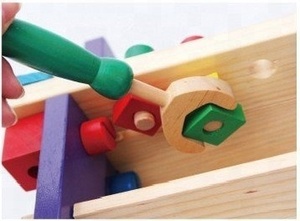 Набор деревянных игрушечных инструментов, верстак для строительства и деревообработки, интеллектуальное обучение для детей - Product Image 4