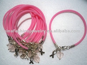 Di gomma rosa <span class=keywords><strong>cancro</strong></span> al seno bracciali - Product Image 1