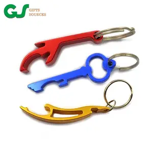 Tùy Chỉnh Cá Nhân Blanks Kim Loại Thép Không Gỉ Keychain Beer Bottle Opener