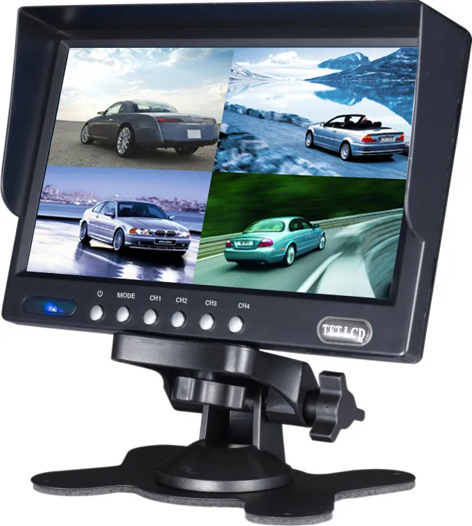 4 Split Color Display 7 Inch Quad Screen Car Monitor