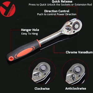 रैचट सॉकेट रंच मीट्रिक सॉकेट त्वरित रिलीज प्रतिवर्ती रैंचट और एक्सटेंशन बार sae मैकेनिक टूल किट - Product Image 4