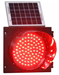 Feu clignotant rouge solaire sans fil pour signalisation routière / Avertisseur lumineux rouge clignotant pour la sécurité routière / Balise de signalisation routière rouge clignotante - Product Image 1