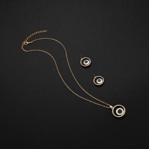 금색 터키 블루 아이 주얼리 세트, 고급 터키 보석 도매 - Product Image 3