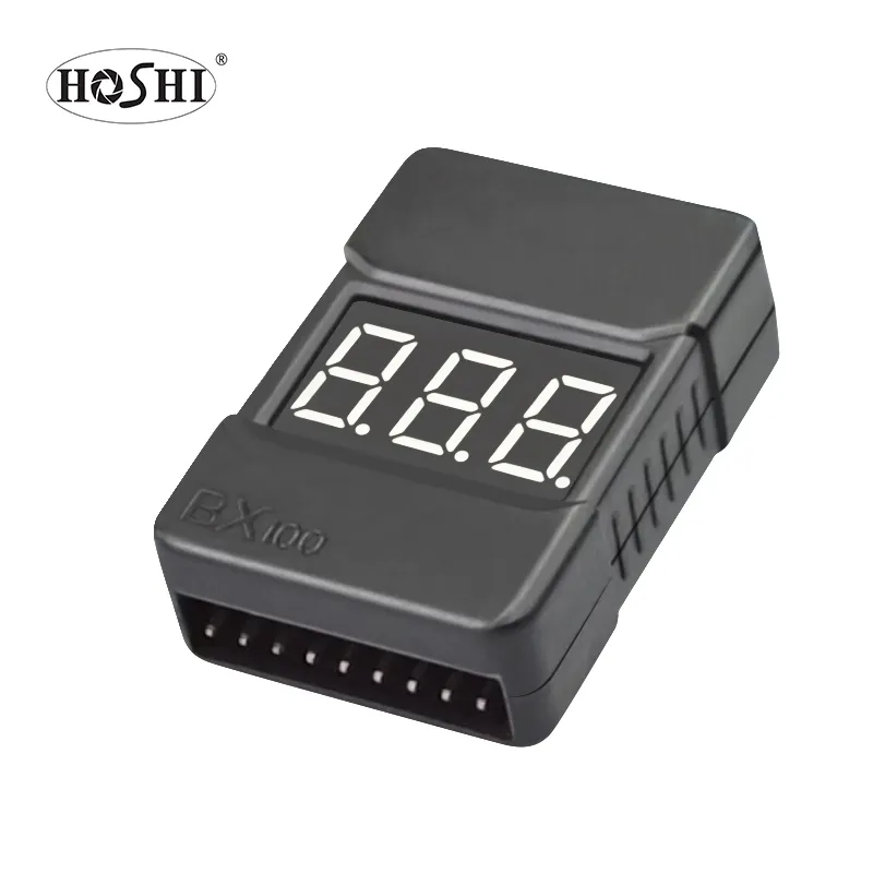 Hoshi Yeni HotRc BX100 1-8 S Lipo Pil voltmetre/Alçak Gerilim Sesli Alarm/Akü Voltajı Kontrolörü çift Hoparlörler ile