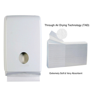 1ply 28GSM TAD ผ่านอากาศแห้ง N / Z พับ23*23ซม. ผ้าเช็ดมือกระดาษ - Product Image 1