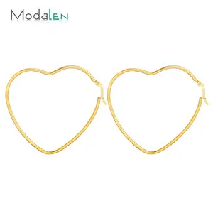 Modalen de joyería de moda de Metal de acero inoxidable de la joyería mucho corazón Pendiente de oro