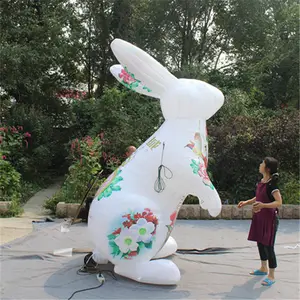 Giant lightening inflatable jade white rabbit inflatable model inflatable pink rabbit