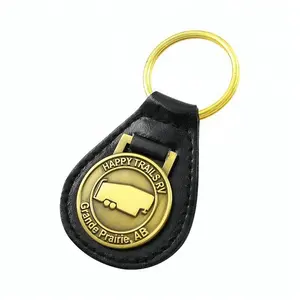 High Quality Custom Car Keychain Leather Supplier Pu Leather Keychain