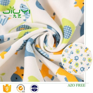En gros 100% coton interlock <span class=keywords><strong>pas</strong></span> <span class=keywords><strong>cher</strong></span> personnalisé elephant girafe imprimer coton tissu pour lit bâches - Product Image 1
