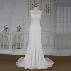 2019 simples com renda francesa decote reto china vestido de casamento