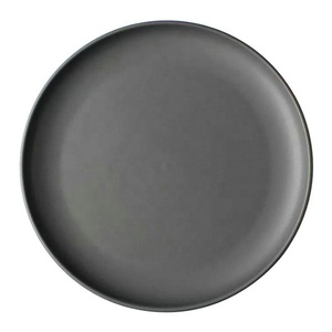 Assiettes à dîner en céramique noir mat, vaisselle crocheté de haute qualité, bon marché, 8 pouces, vente en gros - Product Image 2