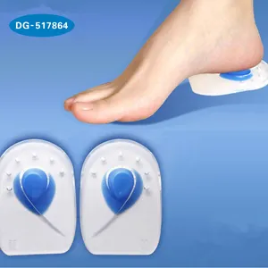 New design gel silicon comfortable silicone heel cups spurs pads insert insoles massaging heel pad with great price
