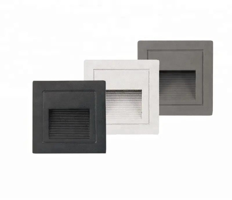 86*86ミリメートル3Wグレー白と黒の色IP65 Outdoor warmwhite日光Recessed ledステップWall Light