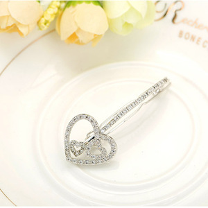 LUOTEEMI — épingles à <span class=keywords><strong>cheveux</strong></span> en <span class=keywords><strong>strass</strong></span> CZ, accessoires de mariage, bijoux en forme de cœur, pour femmes et filles - Product Image 4