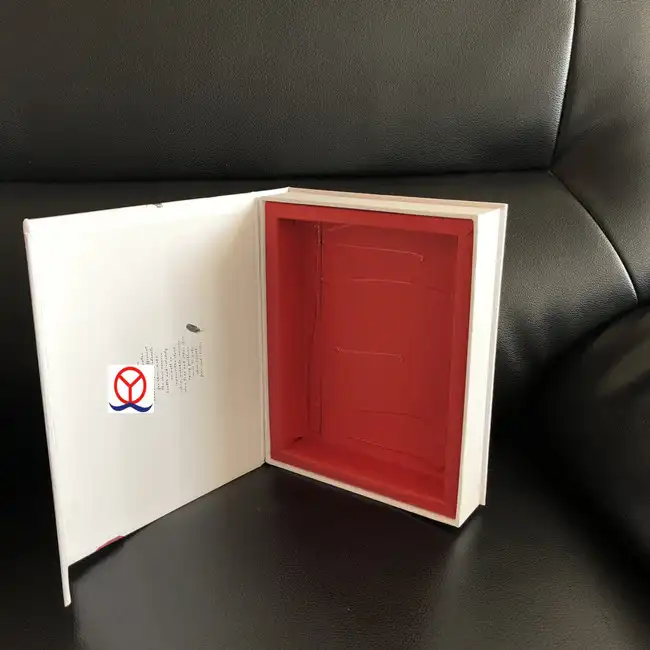 custom design matte white magnetic closure cardboard packaging wholesale handmade paper shaped mache paper book box
