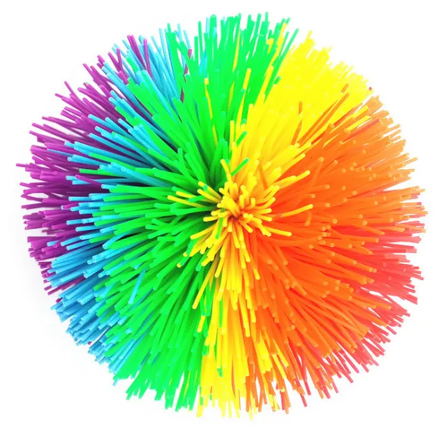 Toptan özel renkli Koosh topu maymun stres topu silikon kabarık topu silikon oyuncaklar