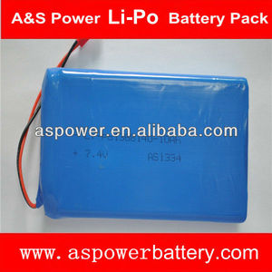 7.4V 10Ah 2S polymère batterie lithium avec PCB et le connecteur - Product Image 1