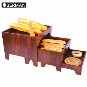 Soporte de Madera para Pan de Catering para Hoteles, Hua Dison, Bandejas Elevadoras de Madera de 2 Niveles para Buffet - Product Image 2
