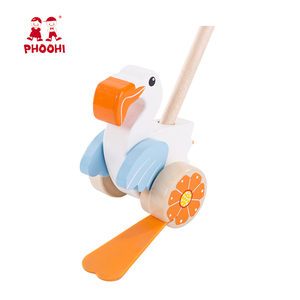 New Arrival Animal Kids Learning Walker Baby Wooden Hand <strong>Push</strong> <strong>Along</strong> <strong>Toy</strong> for Toddler 1+ - Product Image 2