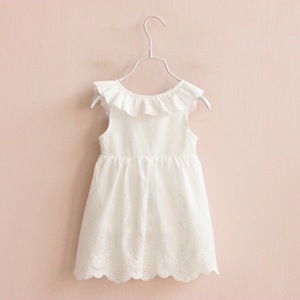 2018 Beau Bébé Fille Robe Dos Nu Bowknot D'été Princesse Blanc Enfants Robe - Product Image 2