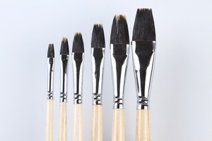 Haute qualité à Long manche en bois Art peinture brosses noir Sable avec poils cheveux à l'huile peinture pinceaux 106 - Product Image 5