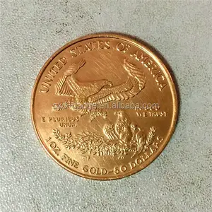 Águila Americana de oro de 1oz, 22K, enchapado en oro grueso