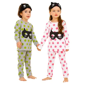 批发柔软高品质婴儿睡衣连身衣儿童服装套装圆点设计儿童定制睡衣