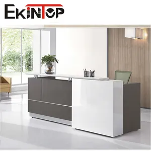 Ekintop Meja Resepsi Kantor Modern, Desain Meja Counter Kantor Portabel