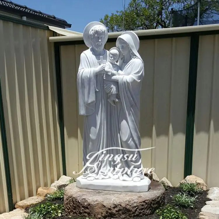 Professionelle heiligen familie statue im freien