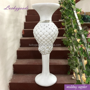 Vase à fleurs décoratif pour table de restaurant LG20170920-5, grand vase en fibre de verre de 127 cm, blanc, pots, jardinière, panier à fleurs, bac à fleurs, pergola - Product Image 2