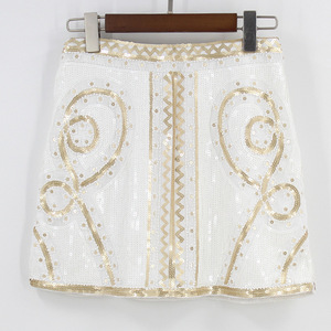 YSMARKET 1920S Vintage Paisley Thêu Đính Cườm <span class=keywords><strong>Sequin</strong></span> Váy Cao Eo Ngắn Saia Lapis Phụ Nữ Mùa Hè Mini Đảng Váy E48 - Product Image 3