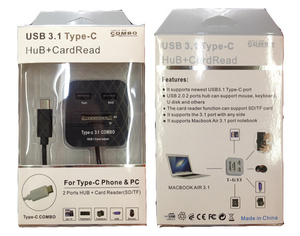 Nuevo adaptador! USB3.1 tipo-c HUB + Card reader, múltiple <span class=keywords><strong>2</strong></span> Port HUB tarjeta SD TF lector adaptador - Product Image 4