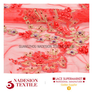 2017 nouvelles conceptions indiennes rouge dentelle matériel - Product Image 1