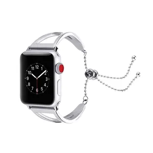 时尚女装风格不锈钢智能手表金属表带为Apple Watch系列3/4/5/6手链
