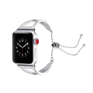 Jam Tangan Pintar Baja Antikarat Wanita, Gelang Logam Modis Gaya Jam Tangan Pintar Apple Seri 3/4/5/6